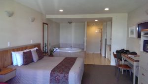 Pebble Beach Motor Inn - Yes the Jacuzzi is almost as large as the king sized bed. 