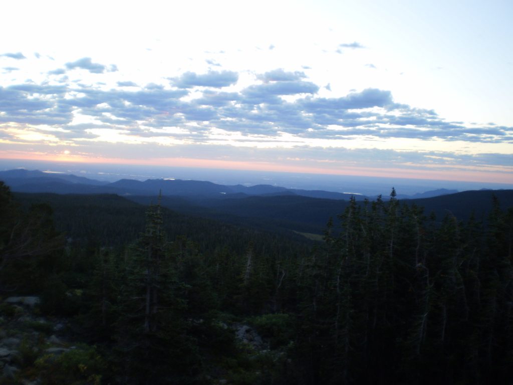 Photo of sun rising near Mt. Audubon