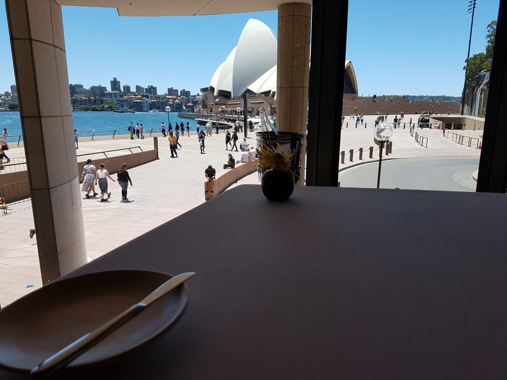 View from the Aria Retaurant in Sydney. Opera House in background