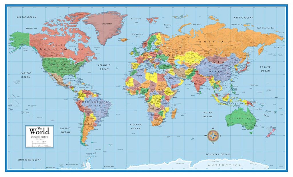 world map available from Amazon.