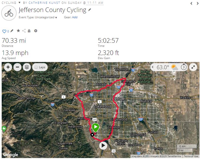 70 mile bike route map